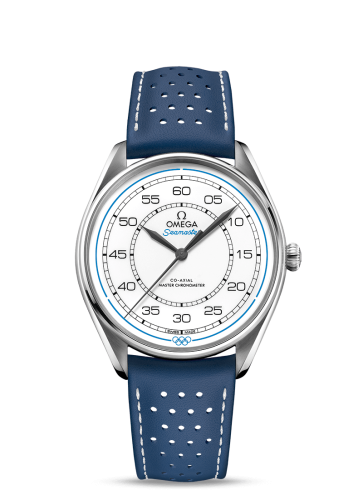 Omega Seamaster Master Co-Axial 39.5 Olympic Timekeeper Stainless Steel / White / Blue